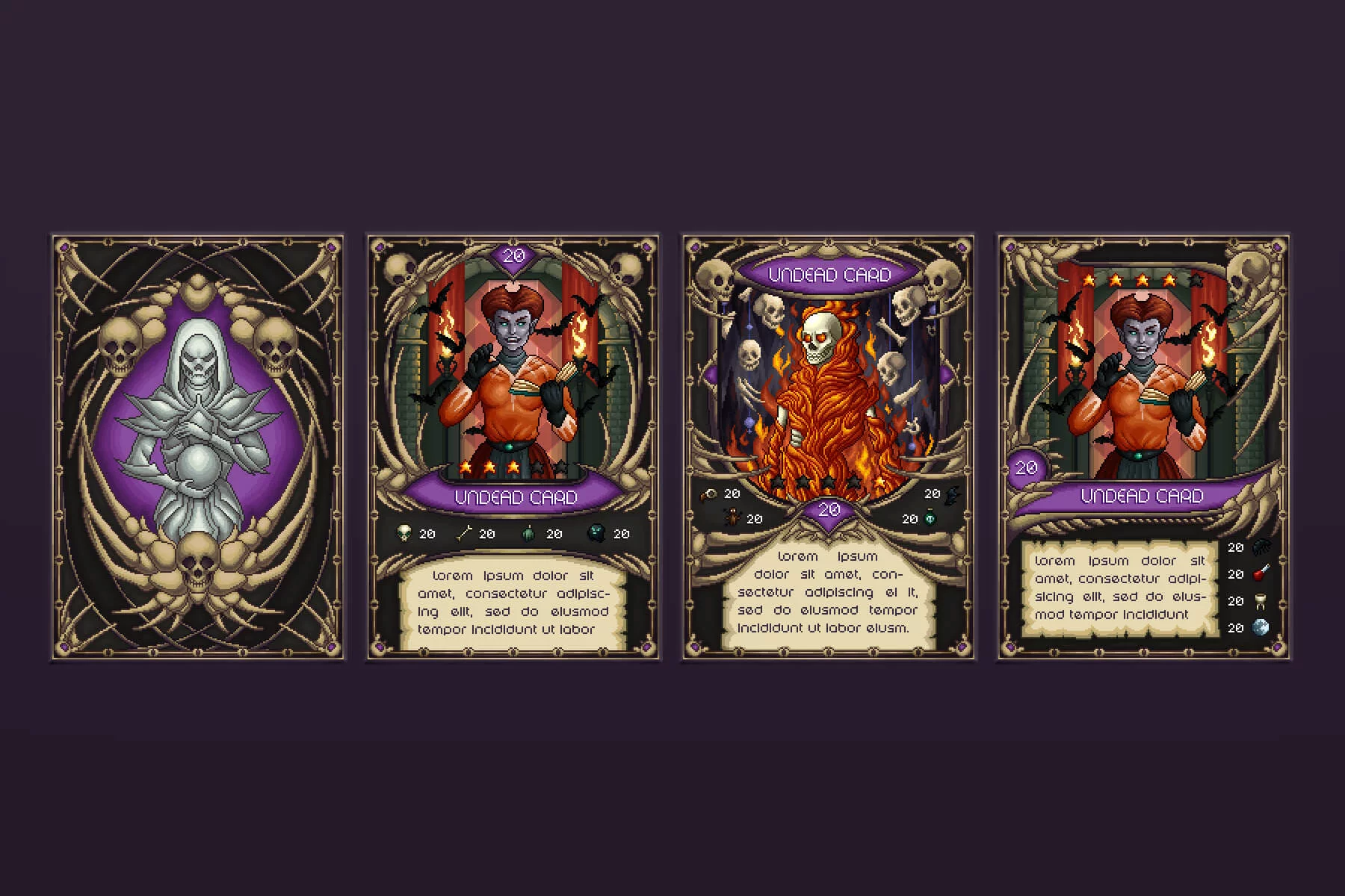 Undead TCG Cards Pixel Art Asset Pack