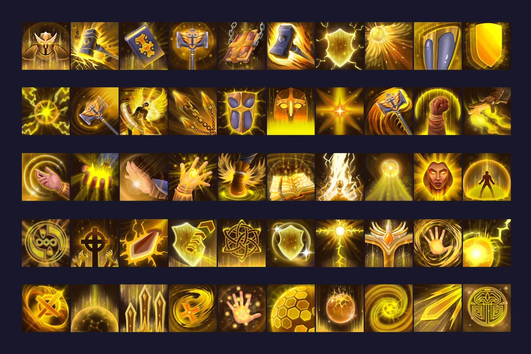50 RPG Paladin Skill Icons