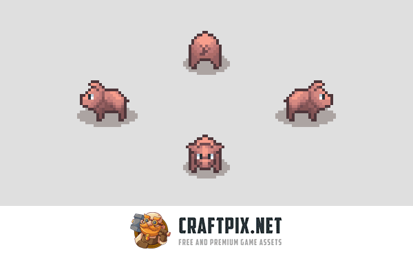 Top-Down Animals Farm Pixel Art Sprites