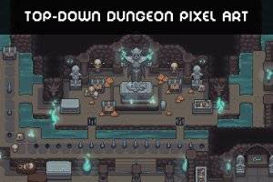 俯视角地牢像素图块集：RPG与Roguelike游戏开发必备