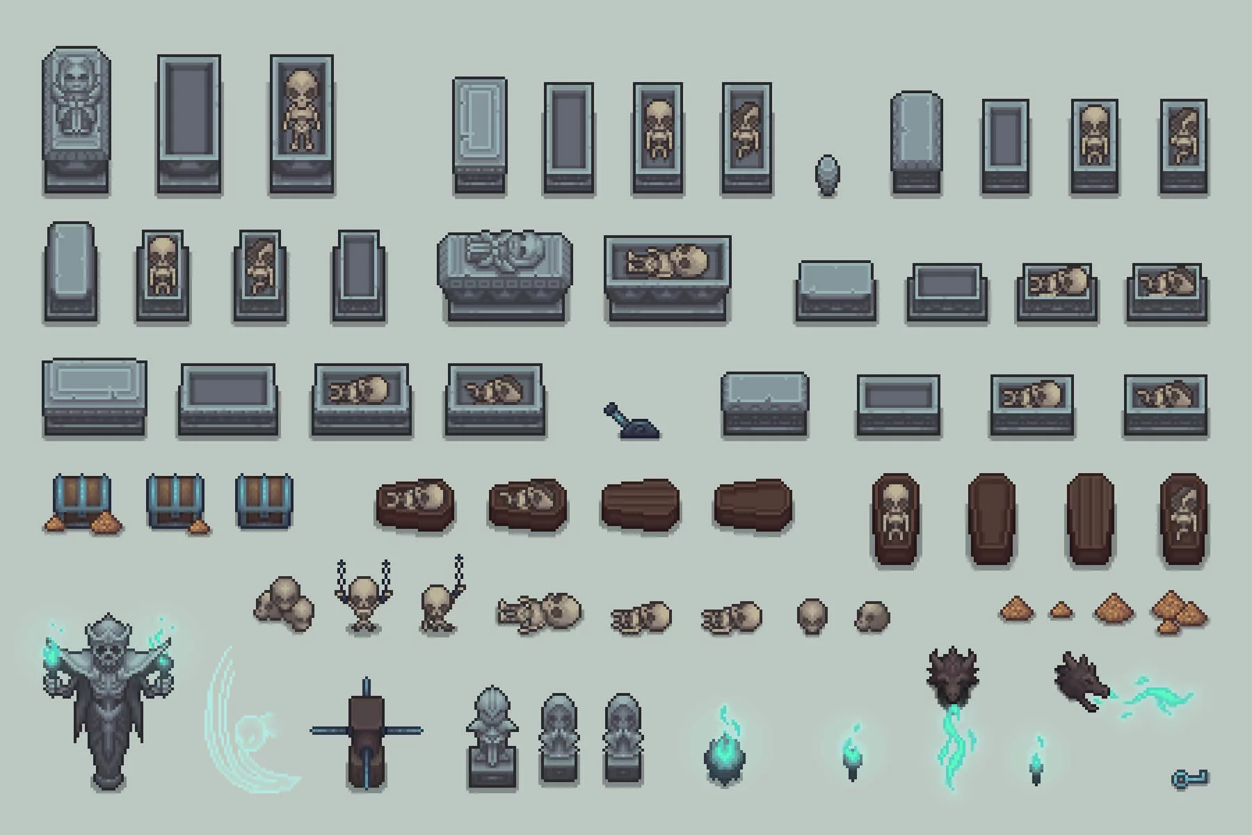 Top-Down Dungeon Pixel Tileset for RPG and Roguelike Game