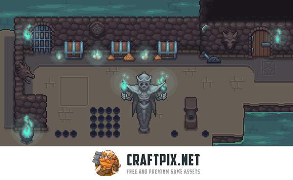 Top-Down Dungeon Pixel Tileset for RPG and Roguelike Game