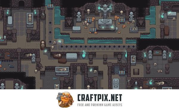 Top-Down Dungeon Pixel Tileset for RPG and Roguelike Game
