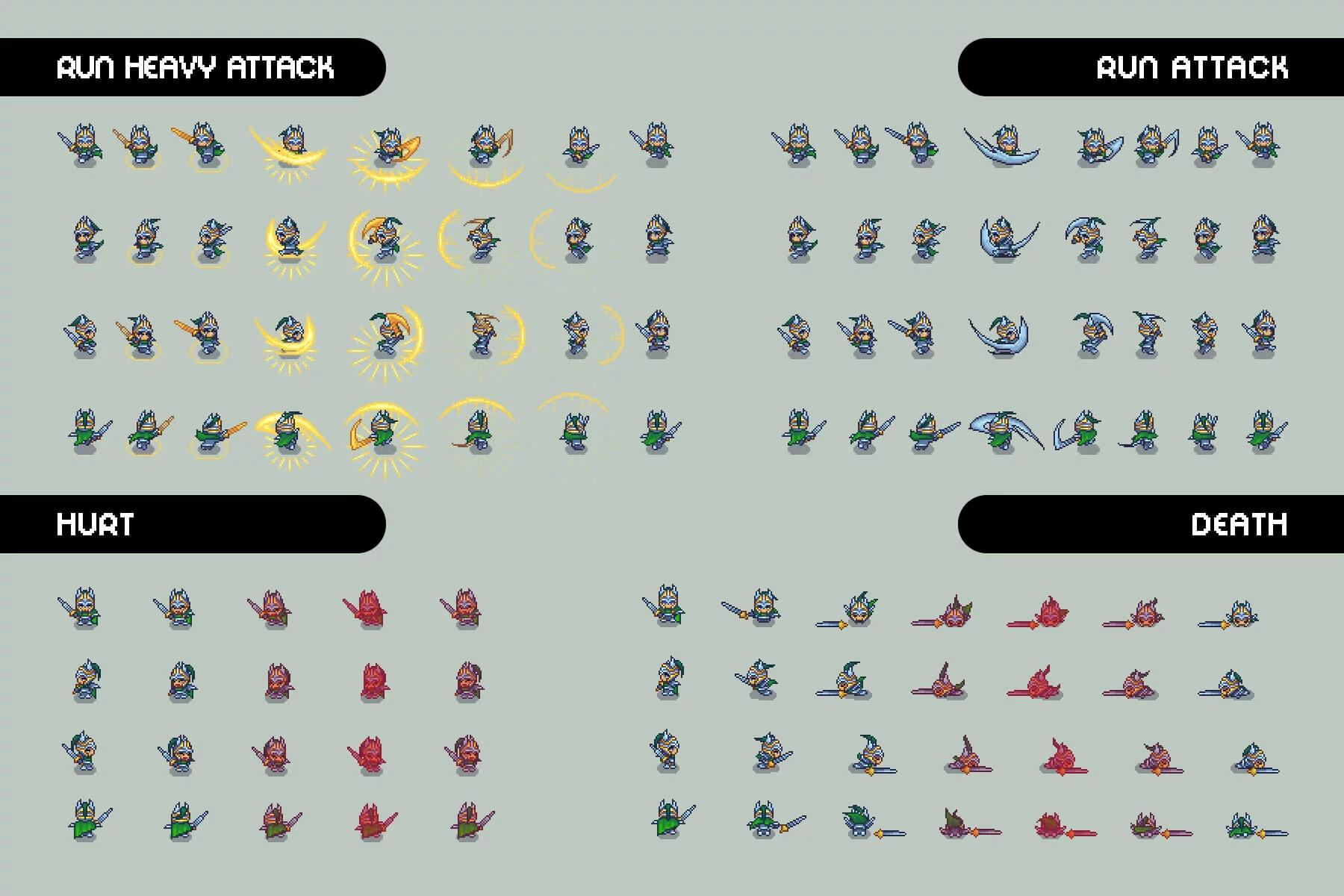 Swordsman 7-9 Level Pixel Top-Down Sprite Character Pack