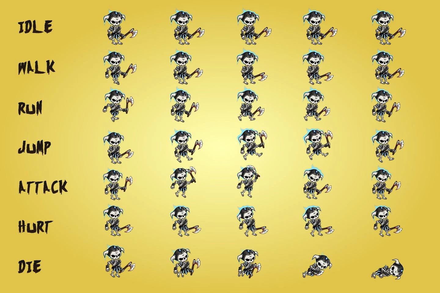 2D Fantasy Necromancer Character Sprite