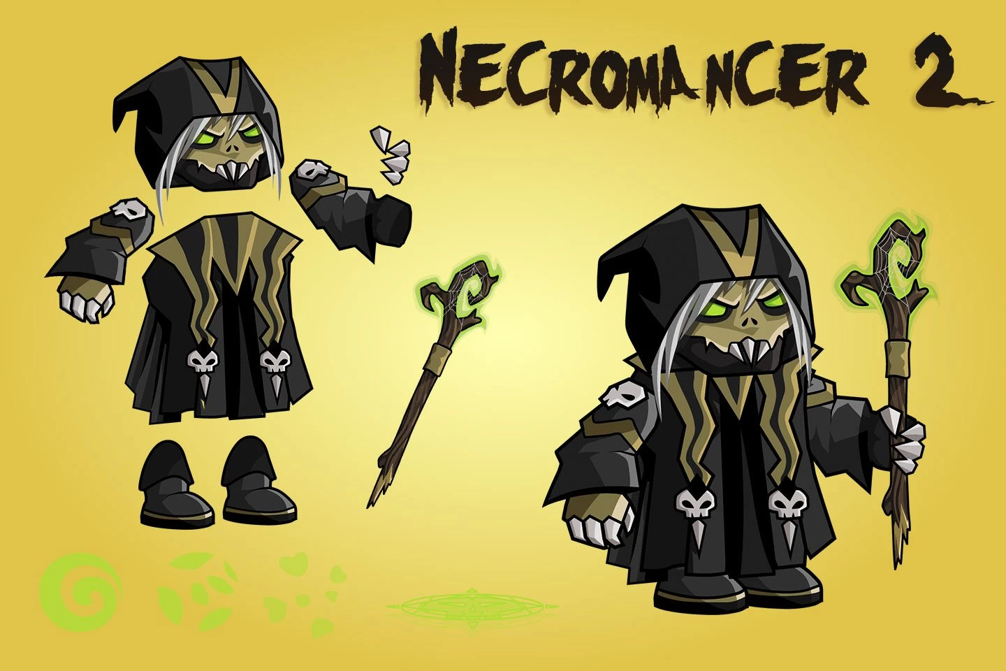 2D Fantasy Necromancer Character Sprite