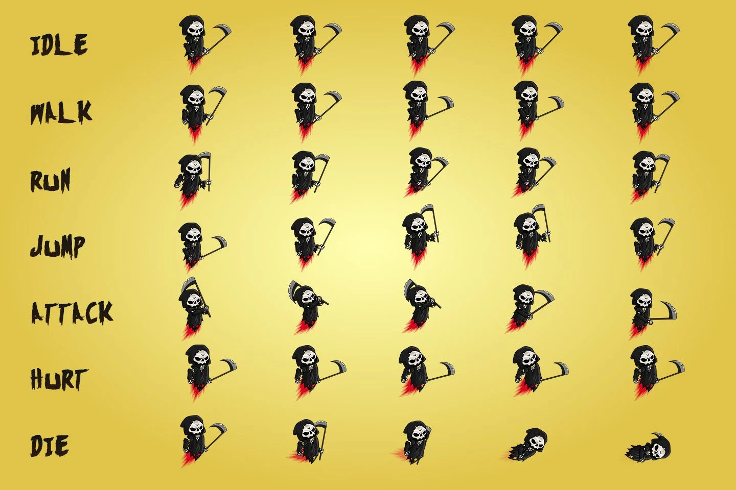 2D Fantasy Necromancer Character Sprite