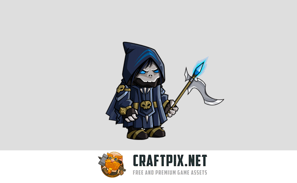 2D Fantasy Necromancer Character Sprite
