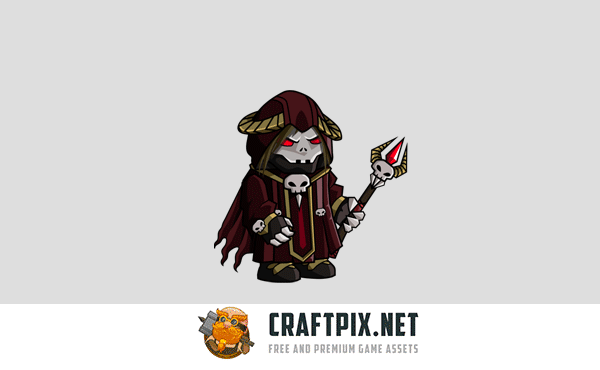 2D Fantasy Necromancer Character Sprite