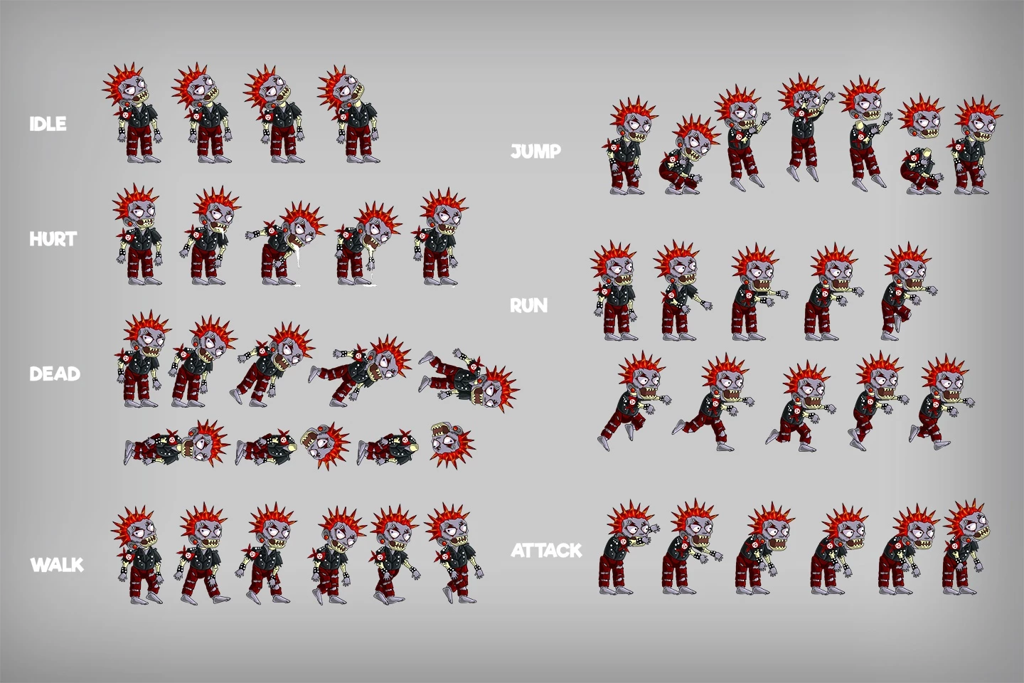 2D Game Zombie Character Sprite 5