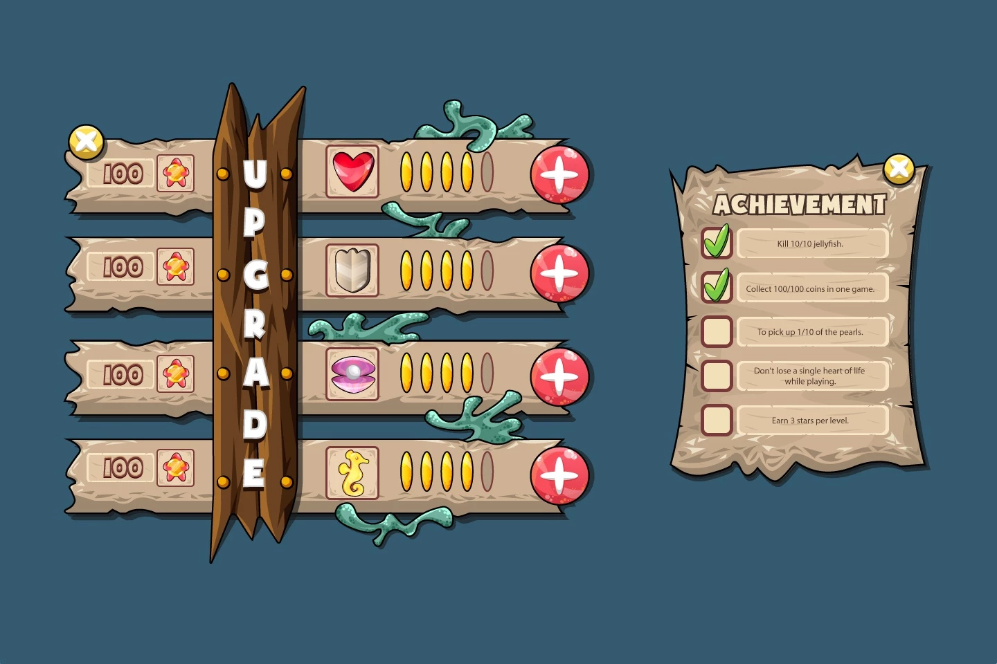 Underwater World Game UI