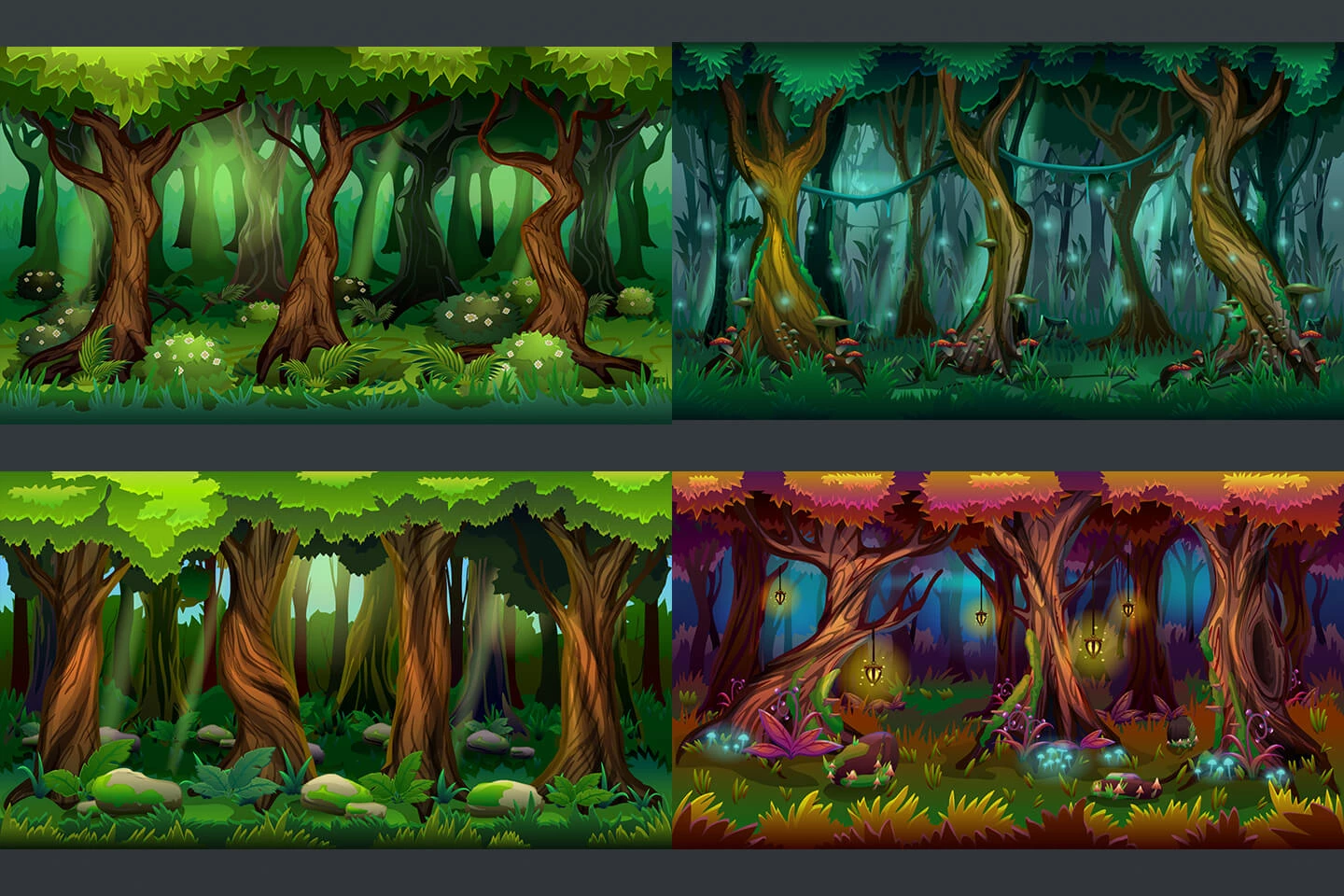 Cartoon Forest Game Backgrounds