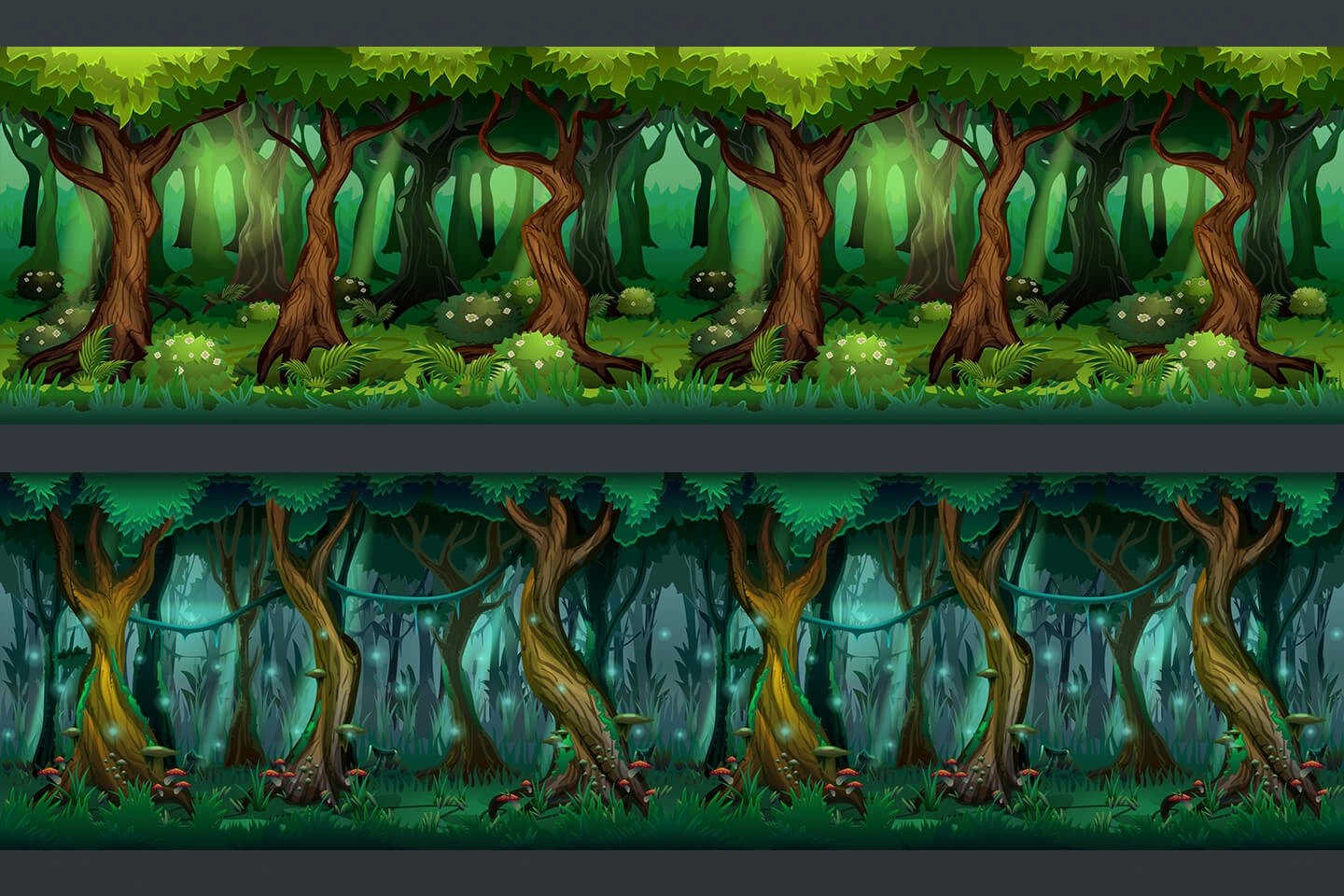 Cartoon Forest Game Backgrounds