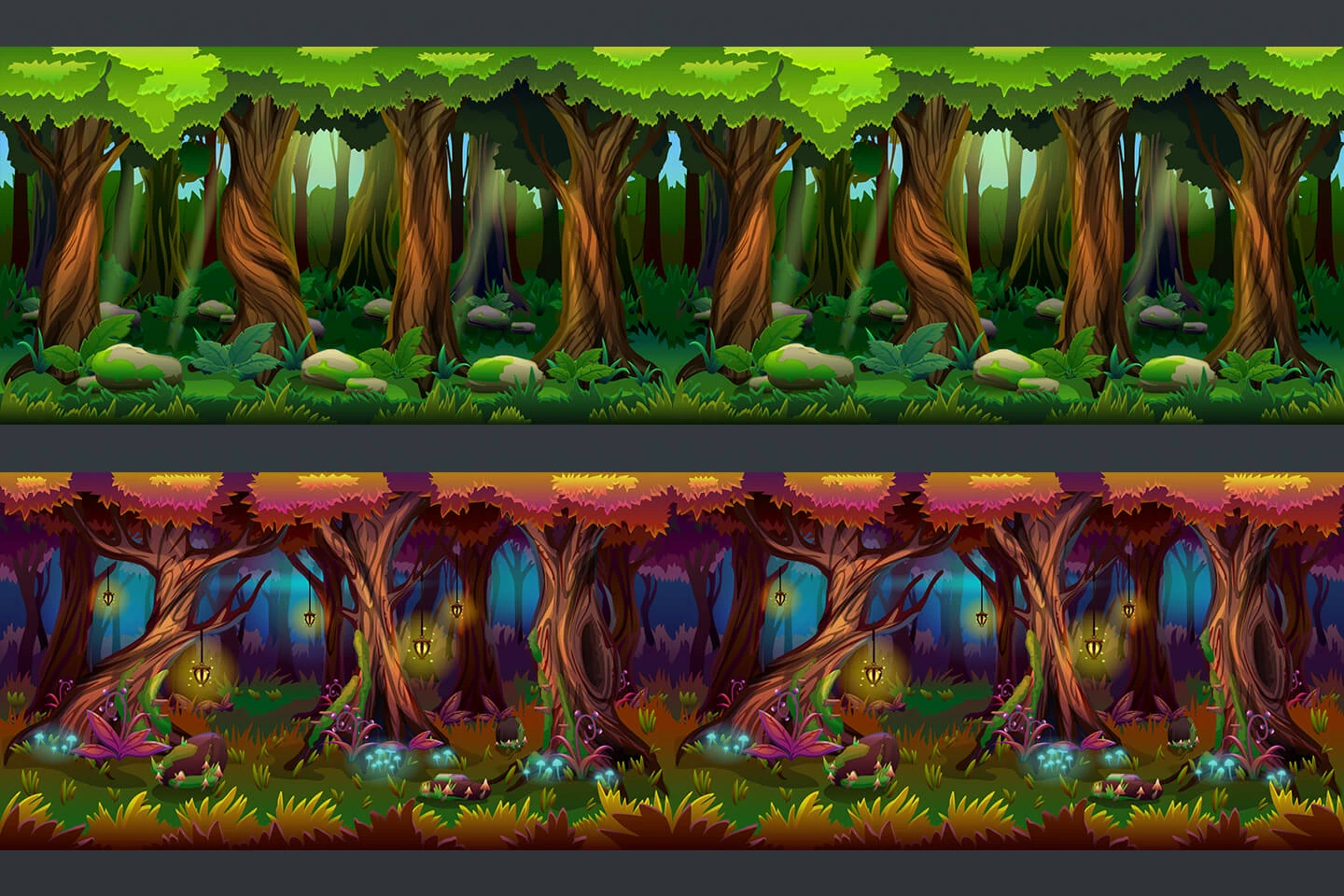 Cartoon Forest Game Backgrounds