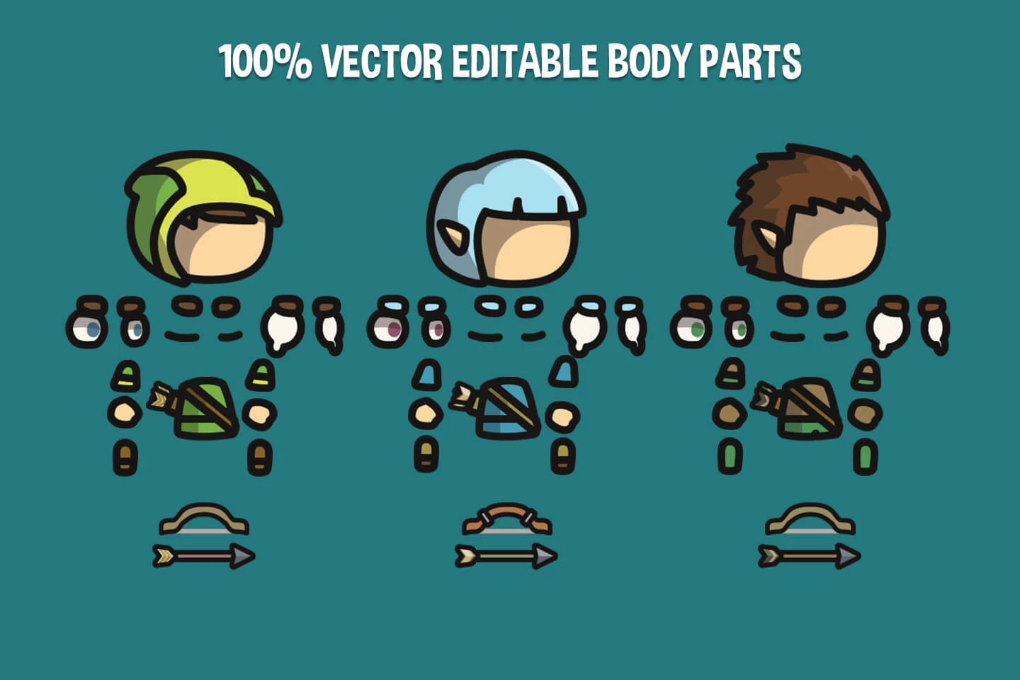 Elf Tiny Style 2D Character Sprites
