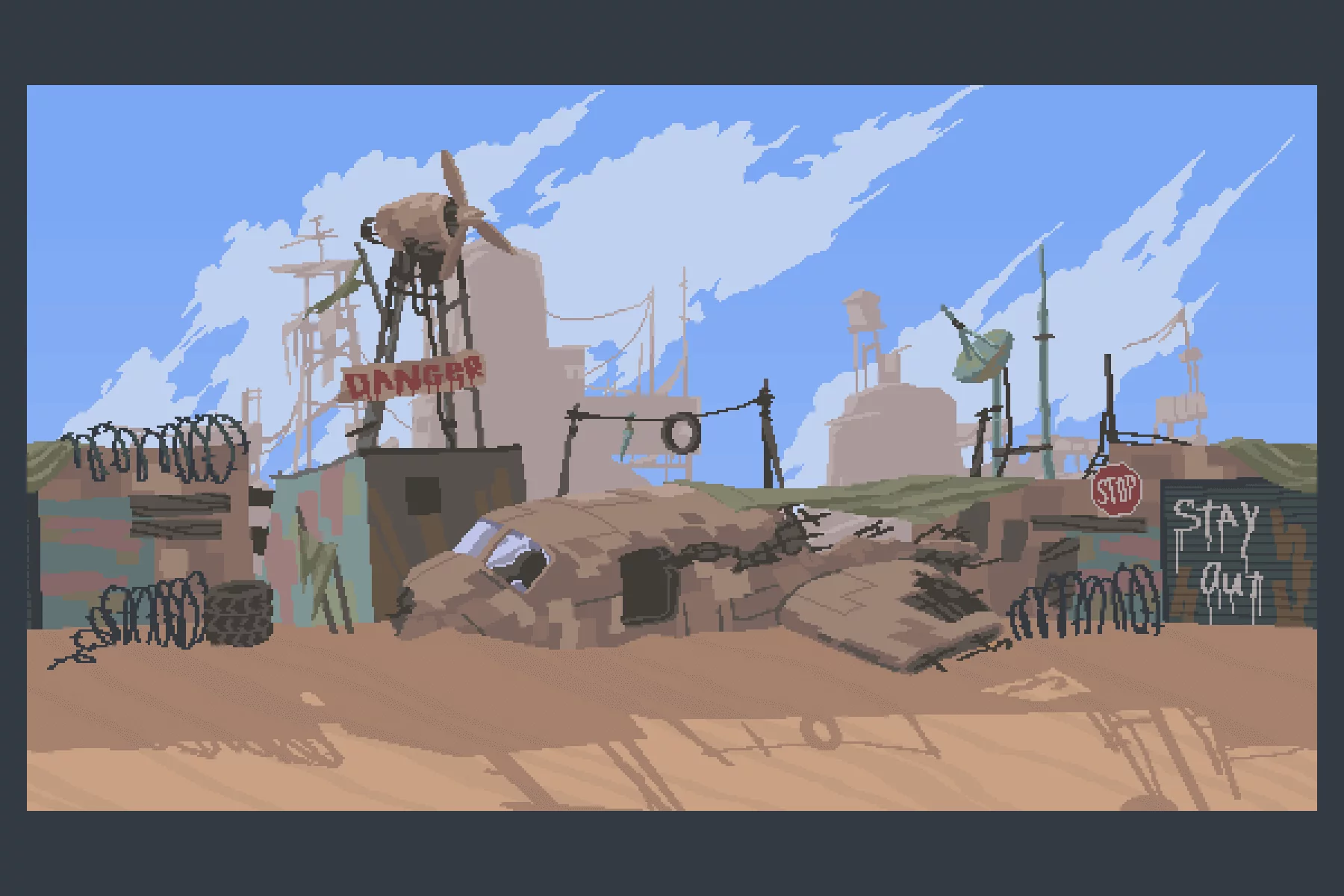 Post-Apocalypse Pixel Art Backgrounds for Game Projects