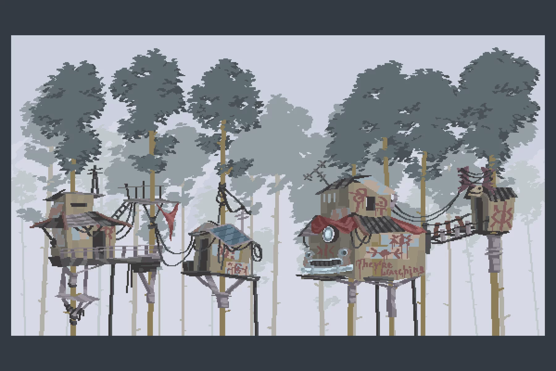 Post-Apocalypse Pixel Art Backgrounds for Game Projects