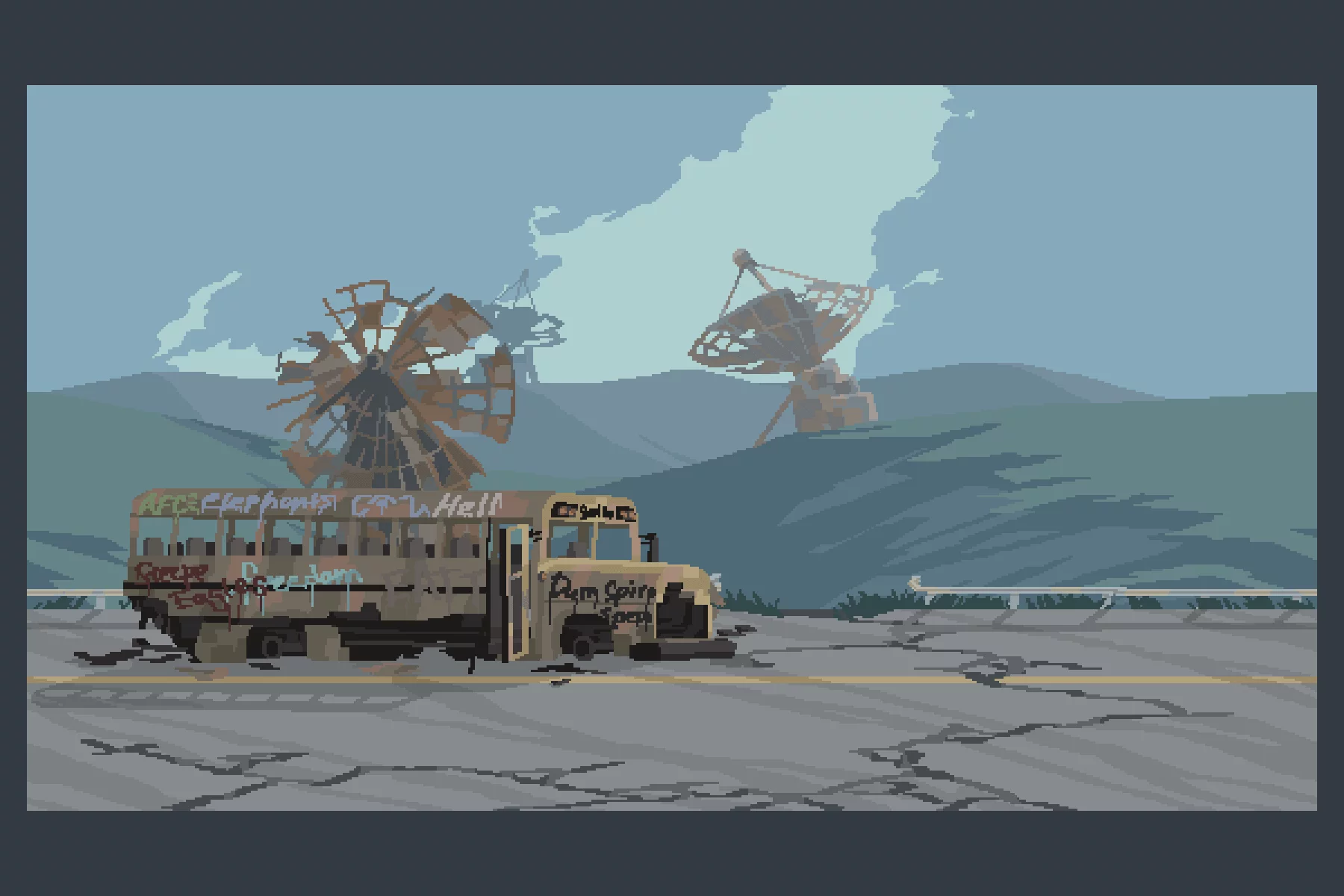 Post-Apocalypse Pixel Art Backgrounds for Game Projects