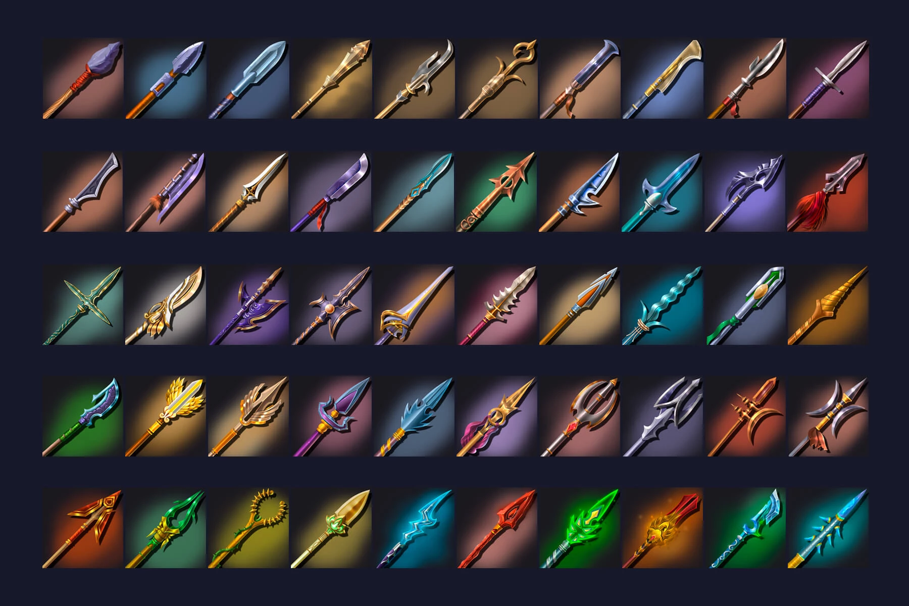 50 RPG Lance Icons