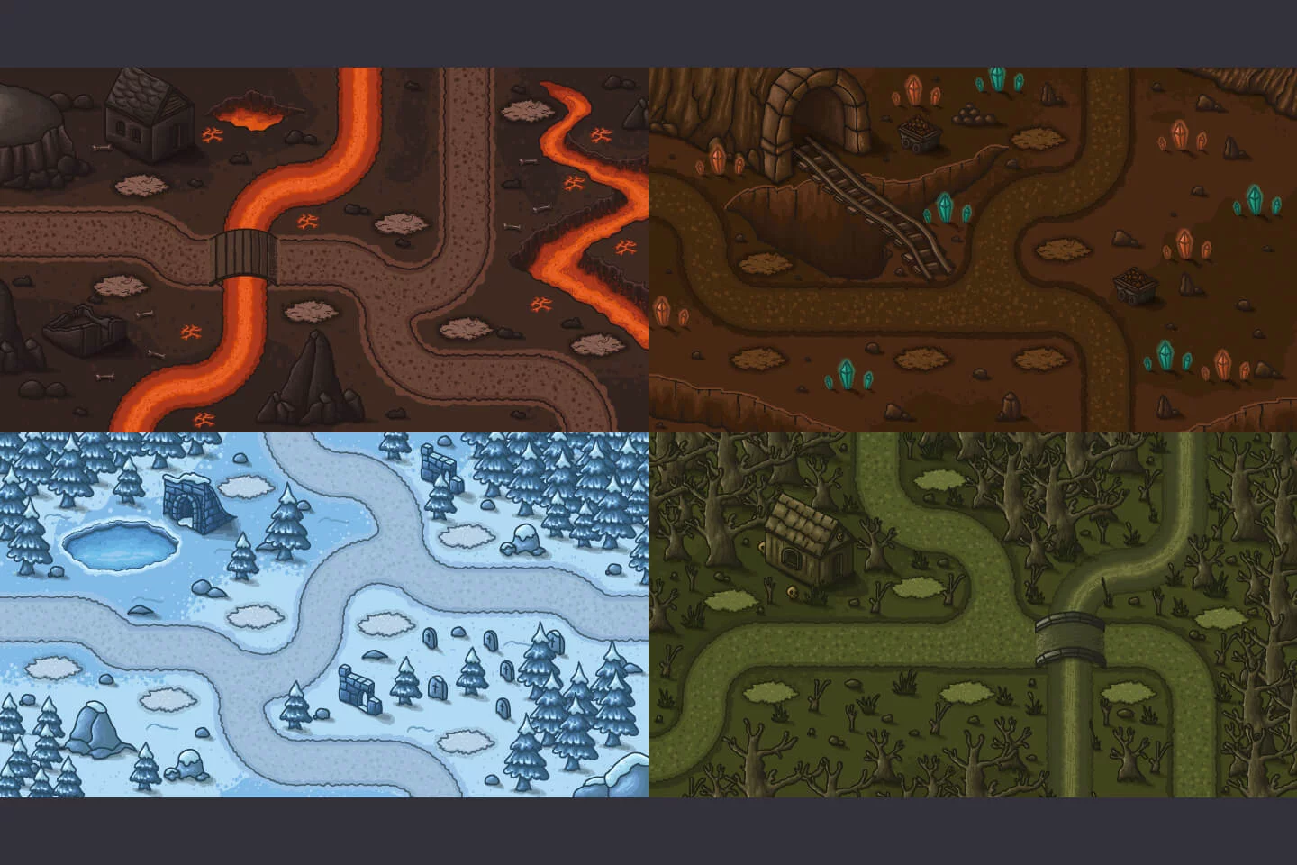 Tower Defense 2D Vector TileSet