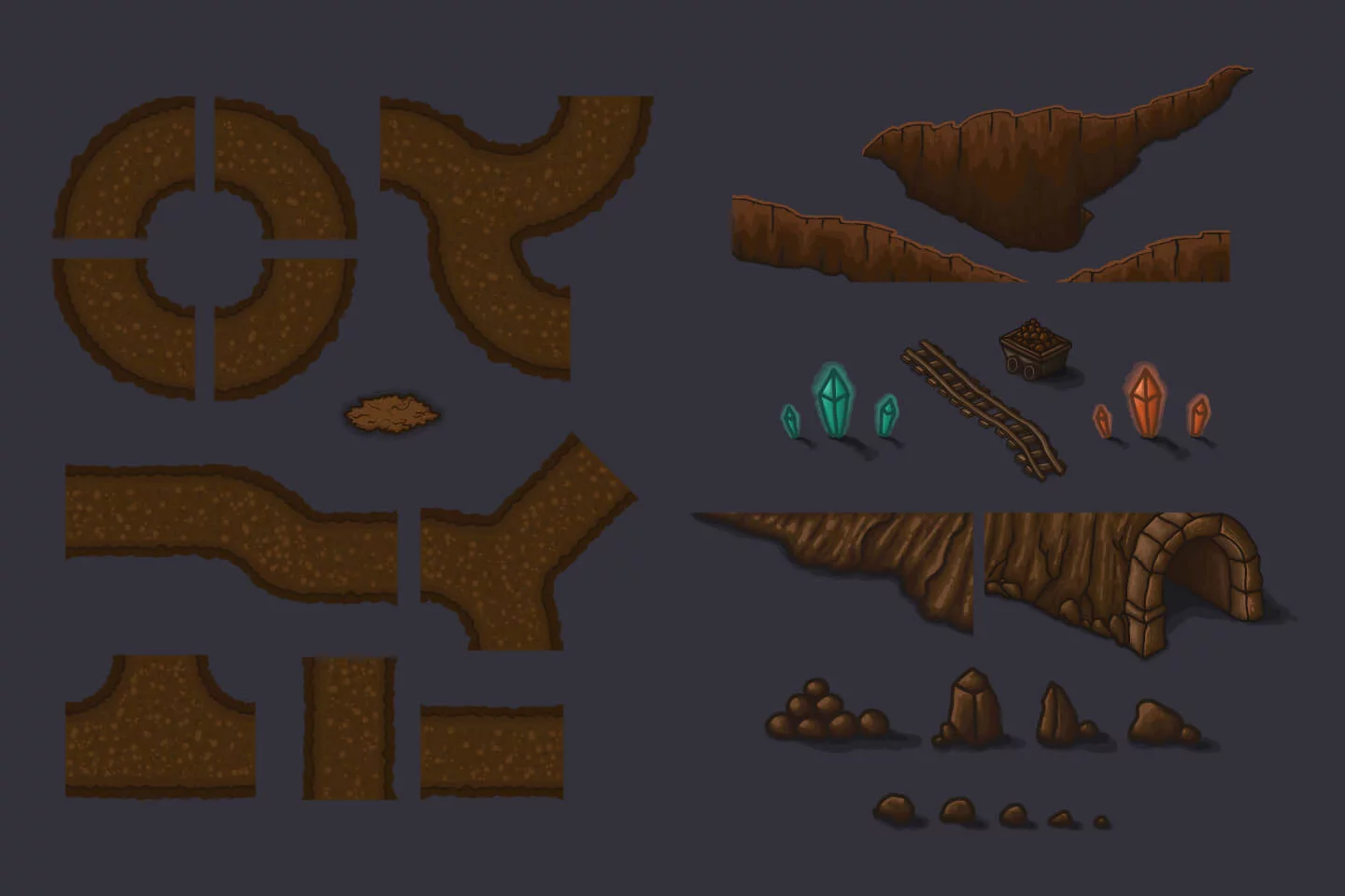 Tower Defense 2D Vector TileSet