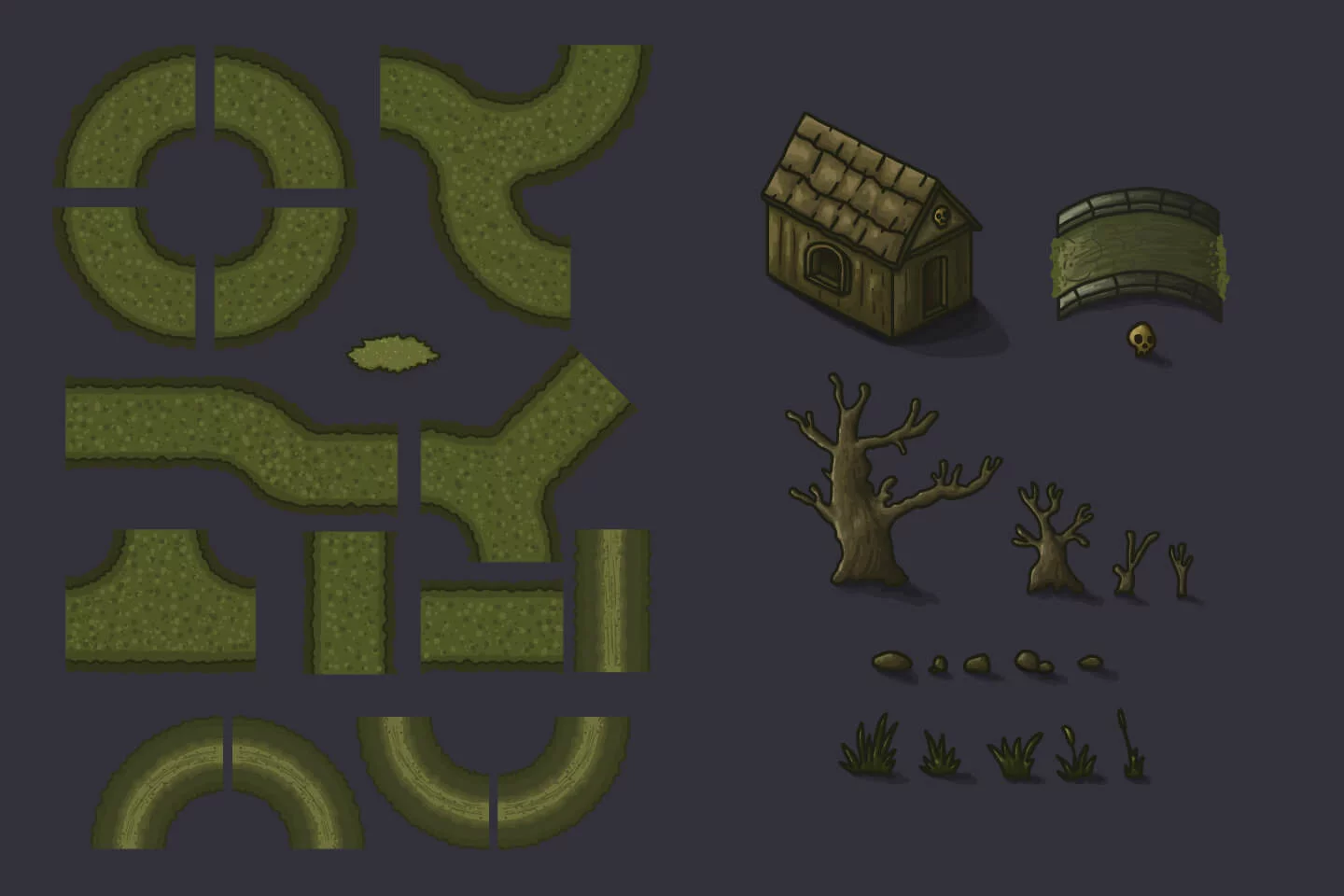 Tower Defense 2D Vector TileSet