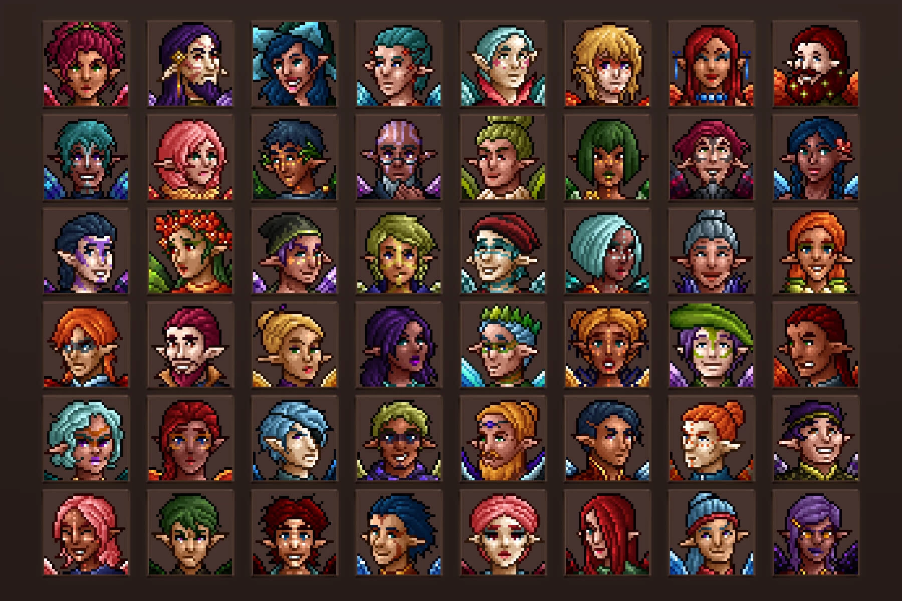 Fairy Avatar Icons 32×32 Pixel Art
