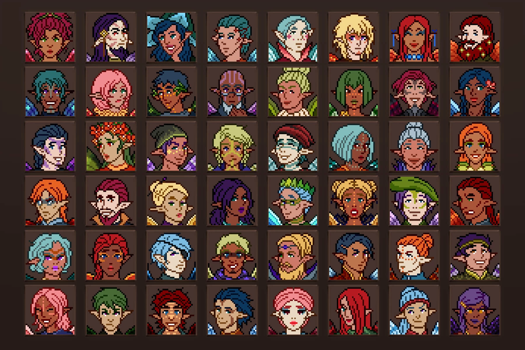 Fairy Avatar Icons 32×32 Pixel Art