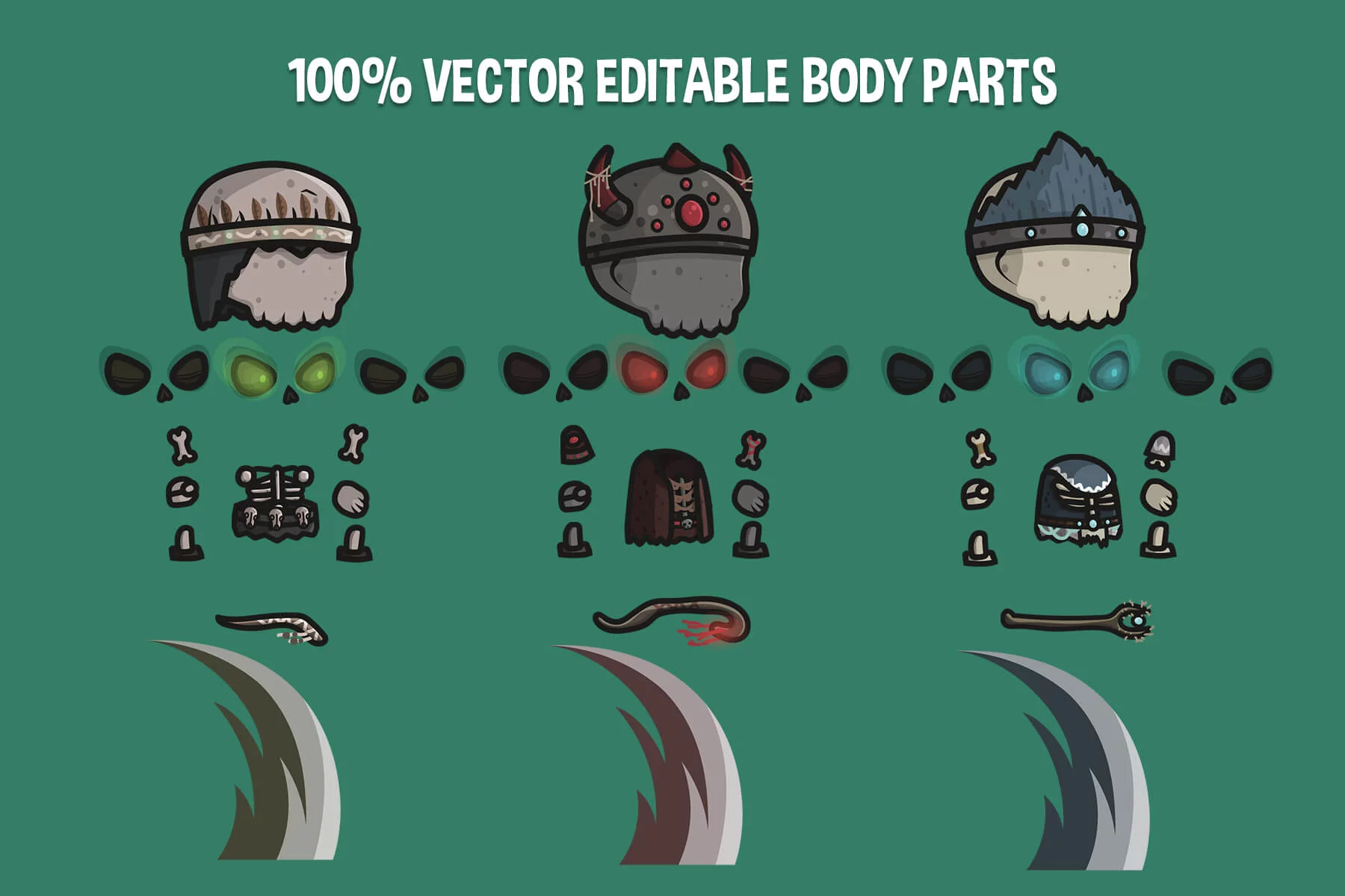 Chibi Skeleton Shaman Character Sprites