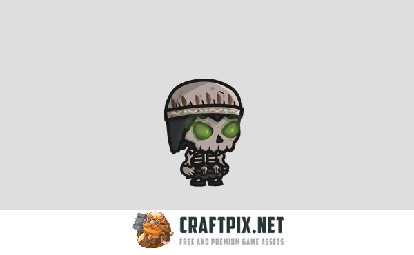Chibi Skeleton Shaman Character Sprites