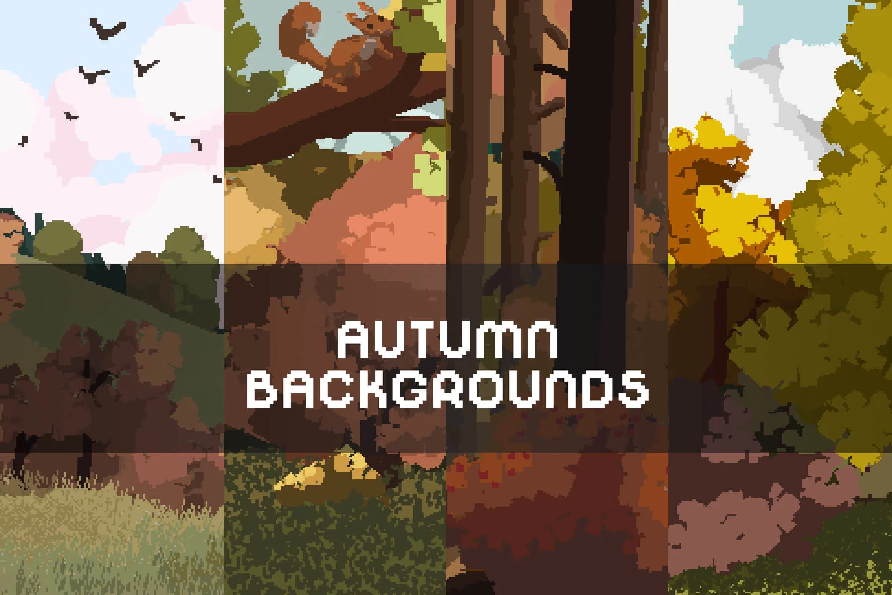 Autumn Pixel Backgrounds for Game