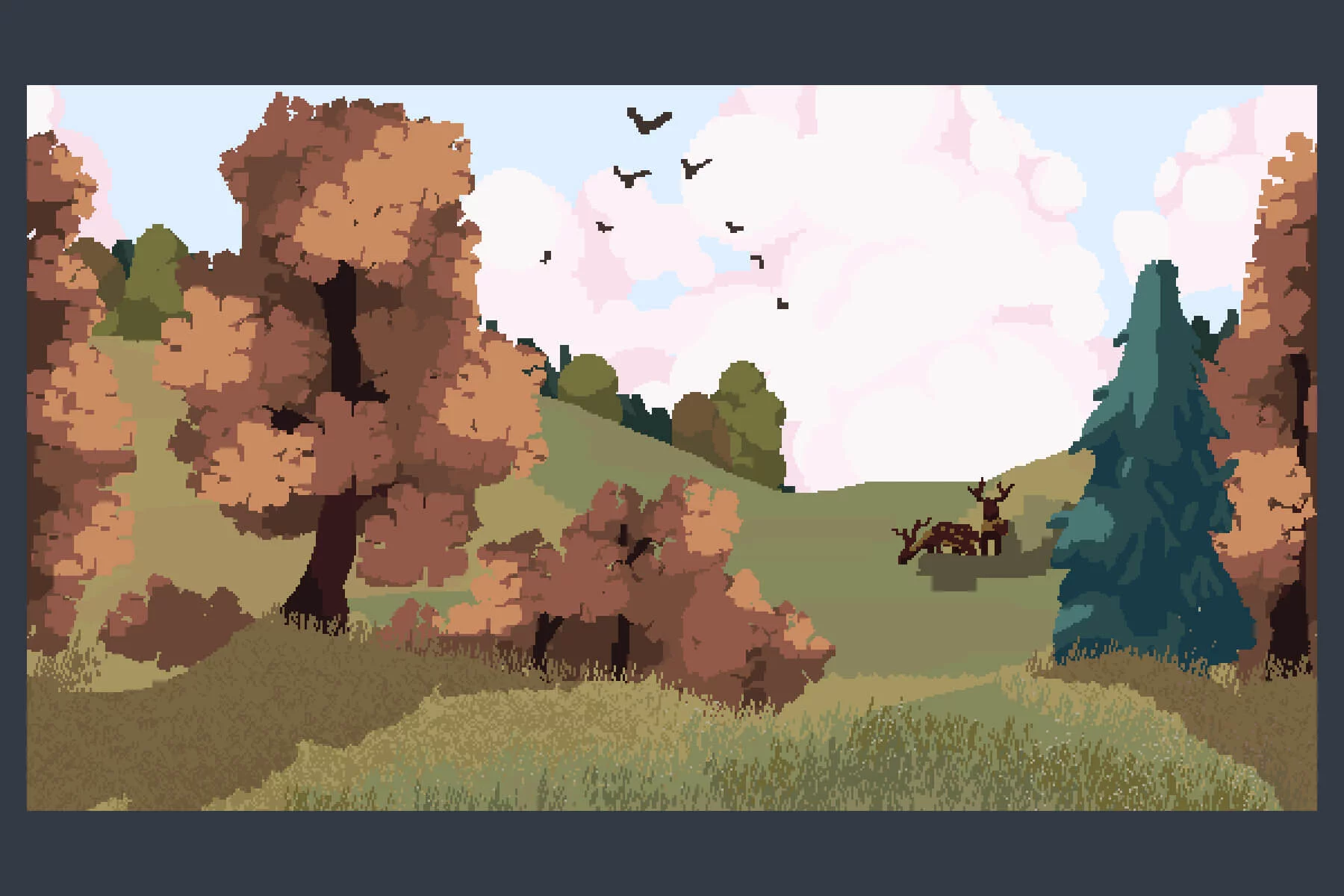Autumn Pixel Backgrounds for Game