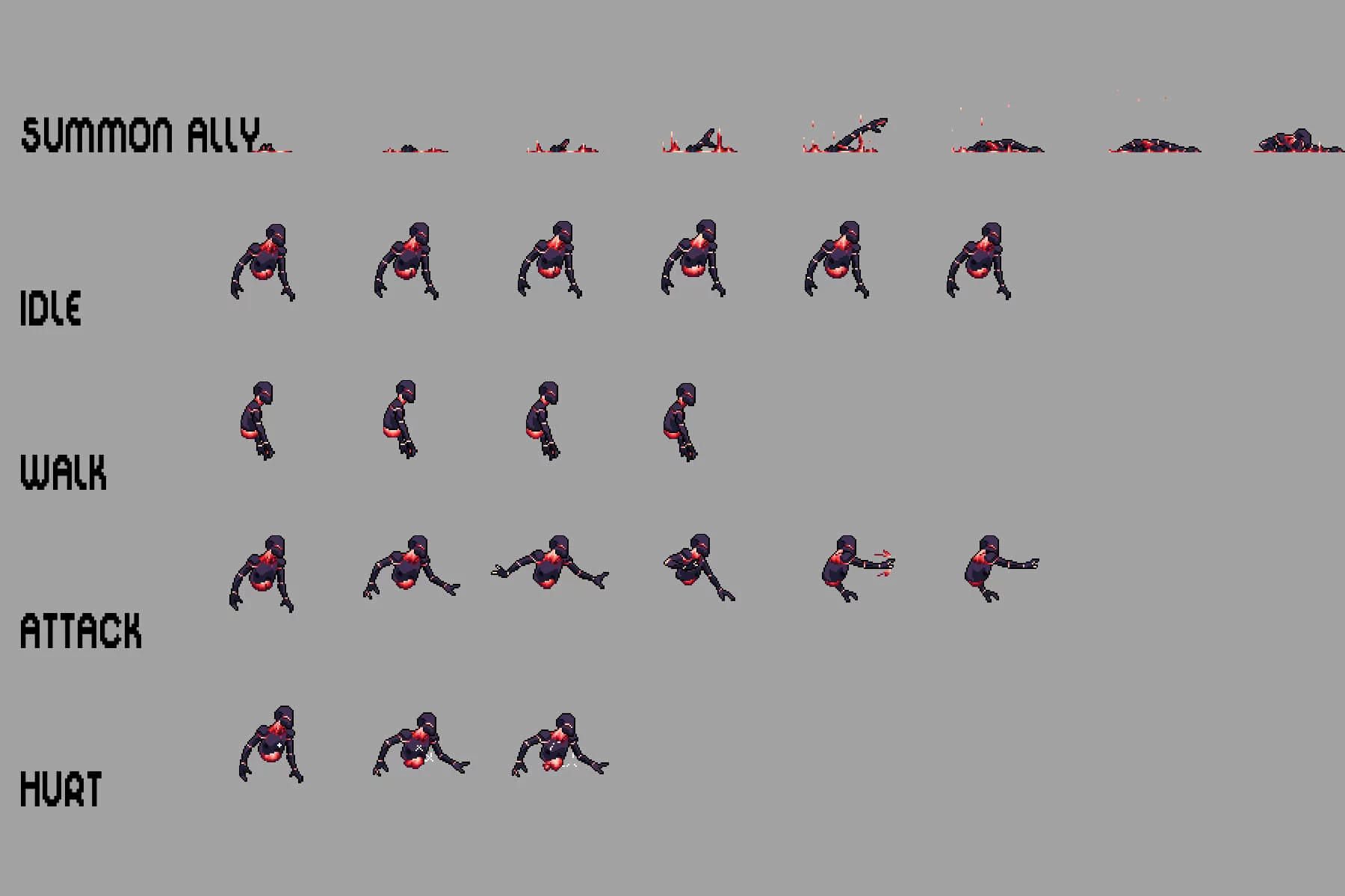 Pixel Dark Elf Queen Animated Sprite Pack