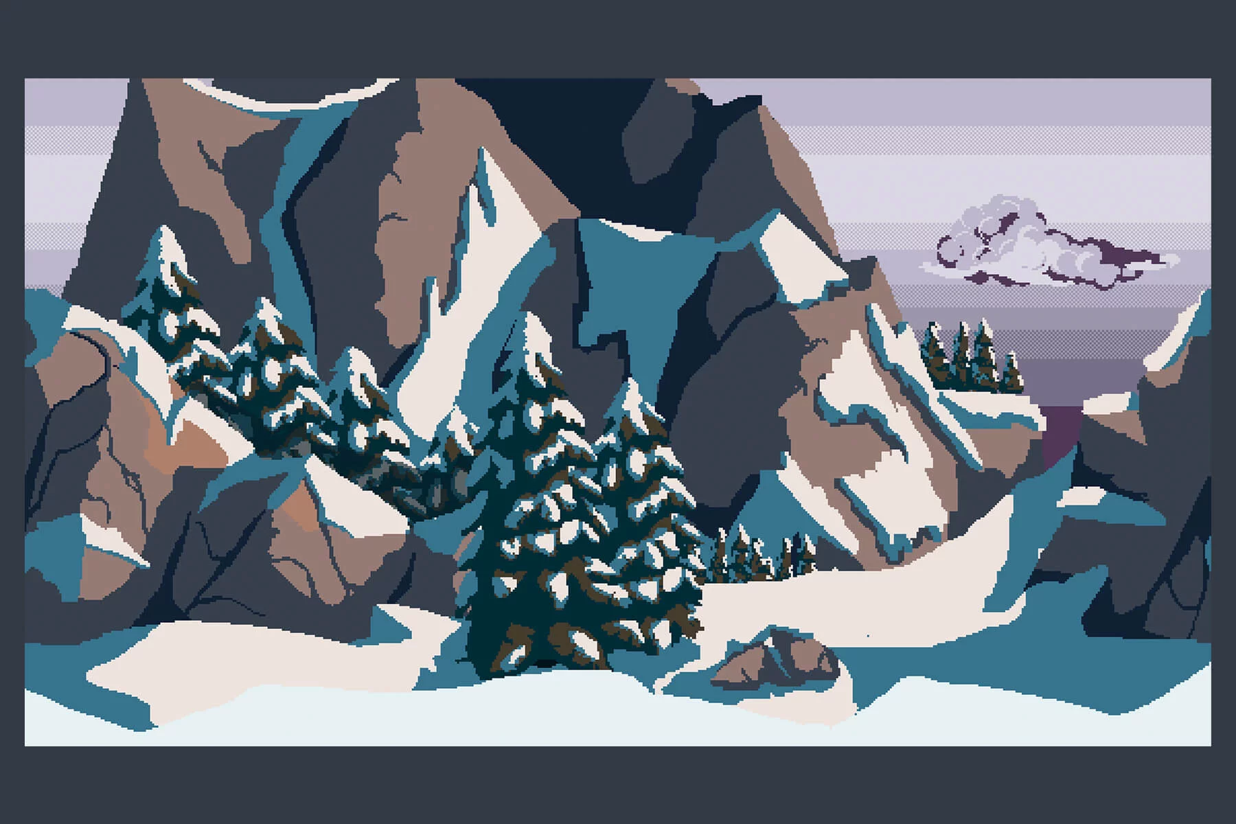 Mountain Peak Pixel Art Backgrounds