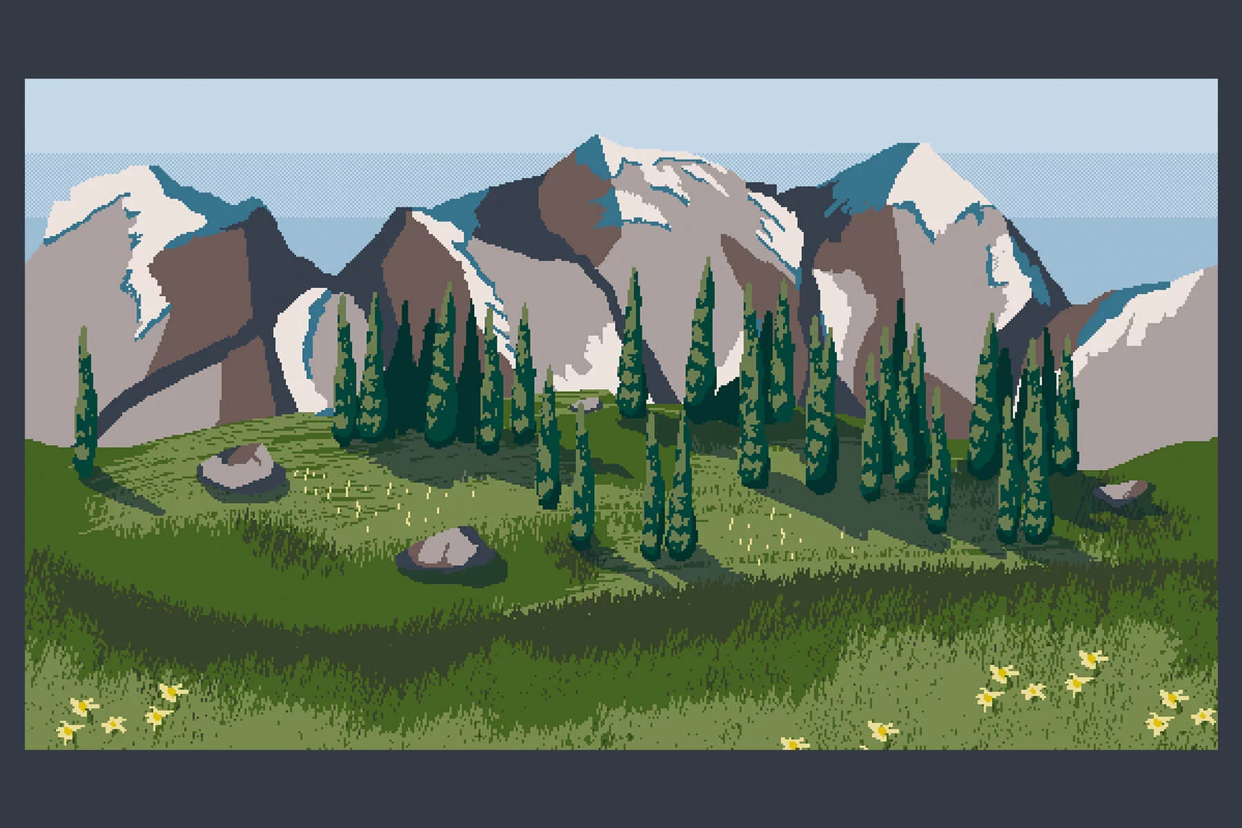 Mountain Peak Pixel Art Backgrounds