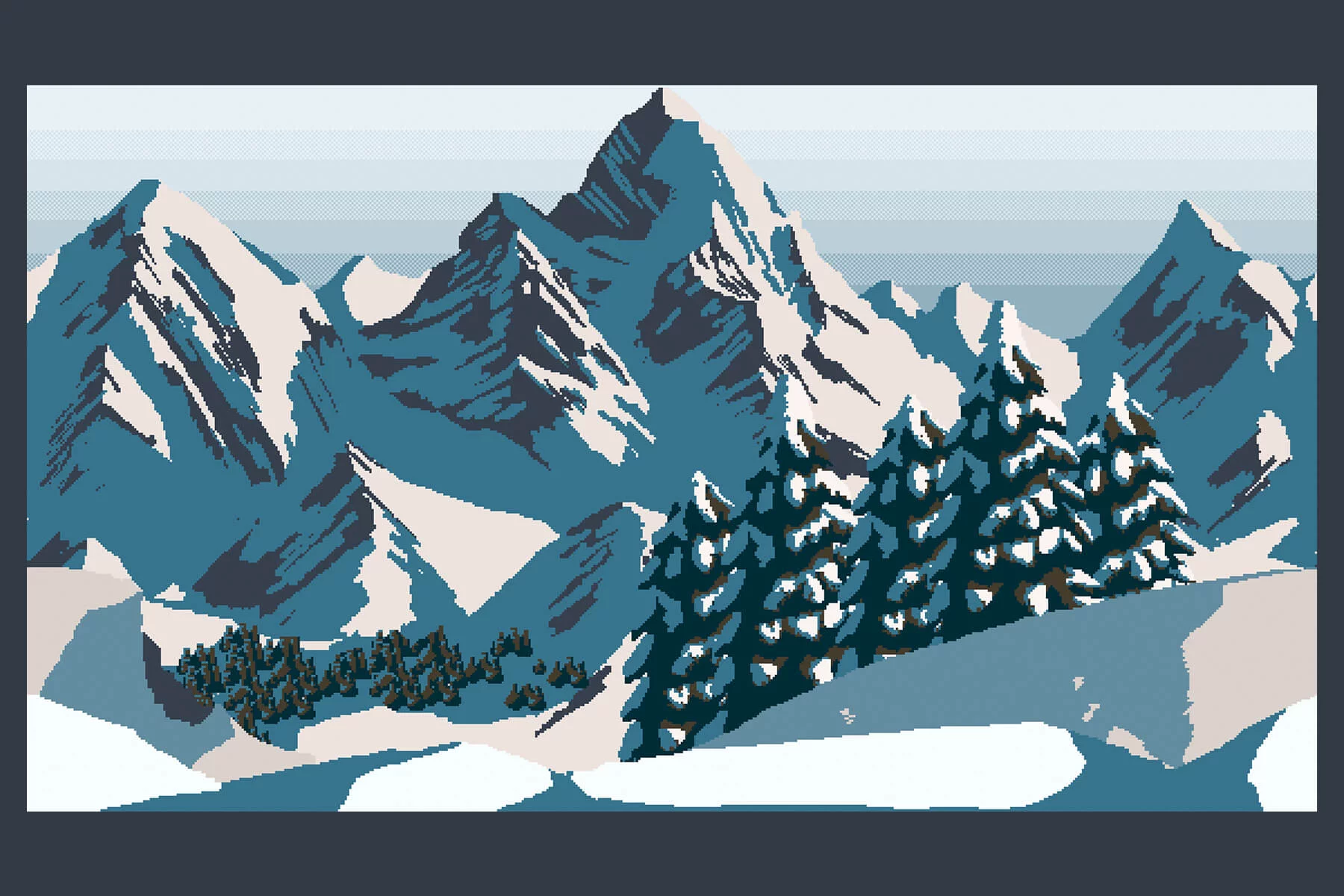 Mountain Peak Pixel Art Backgrounds