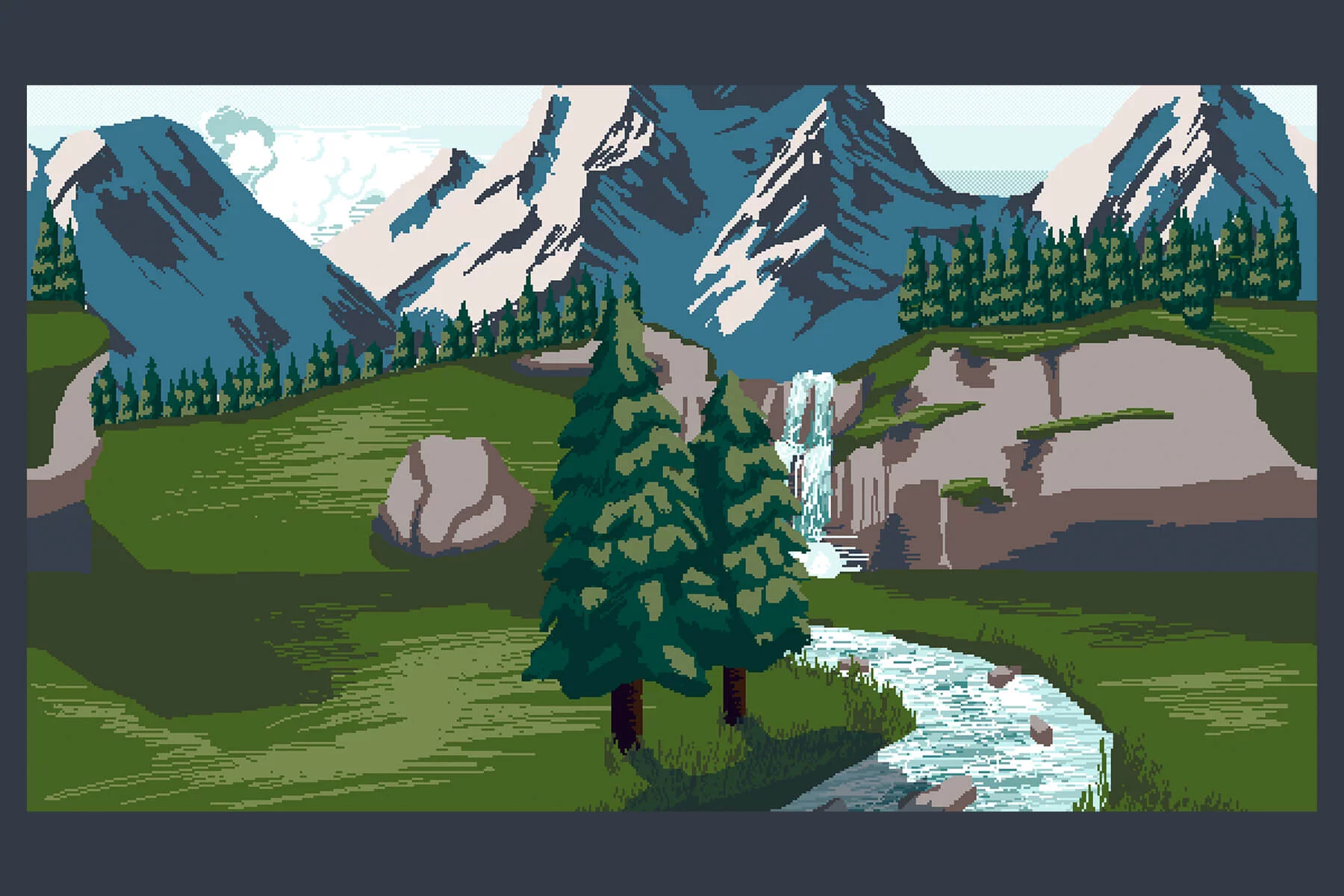 Mountain Peak Pixel Art Backgrounds