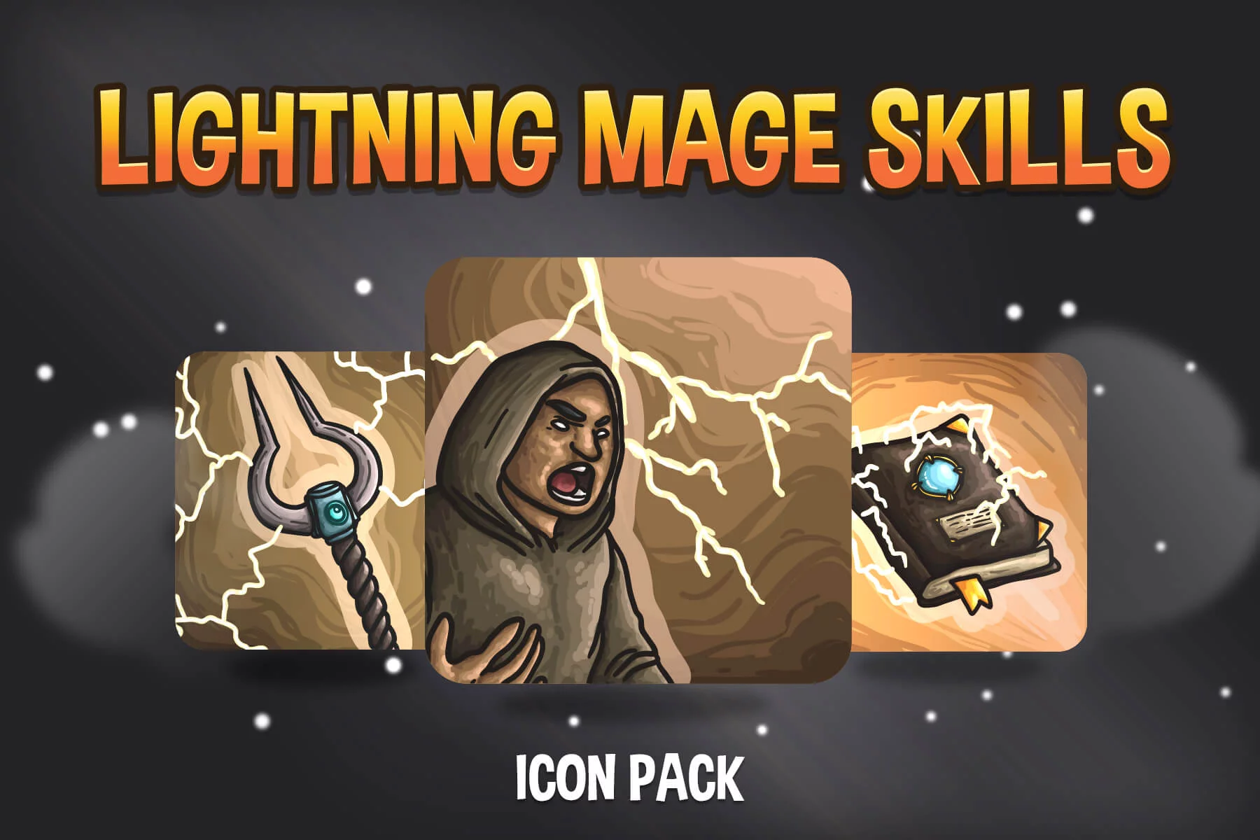 Lightning Mage Skills Icon Pack