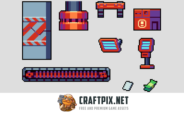 Industrial Zone Tileset Pixel Art