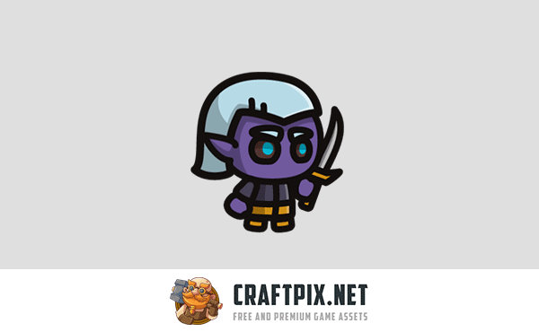 Dark Elf Tiny Style 2D Character Sprites