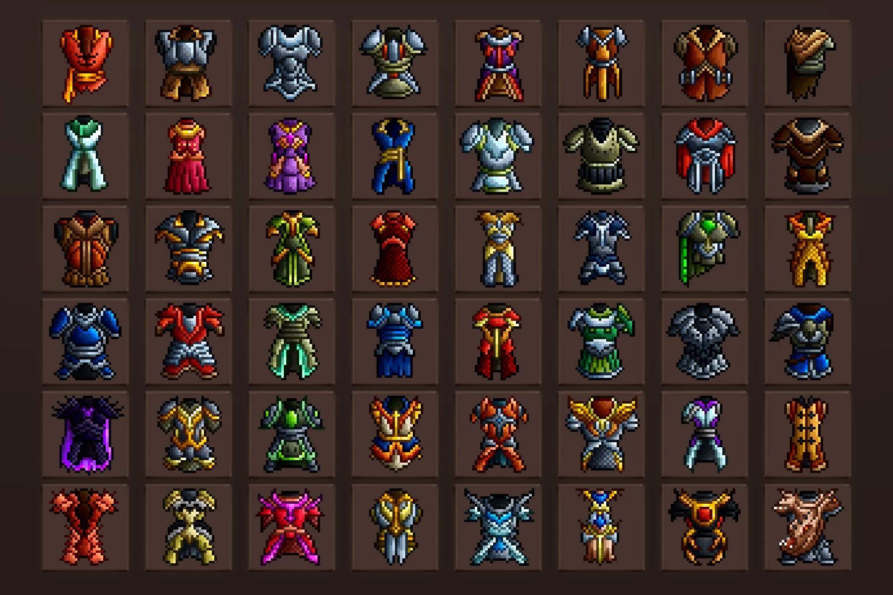 Cuirass RPG Pixel Art Icons