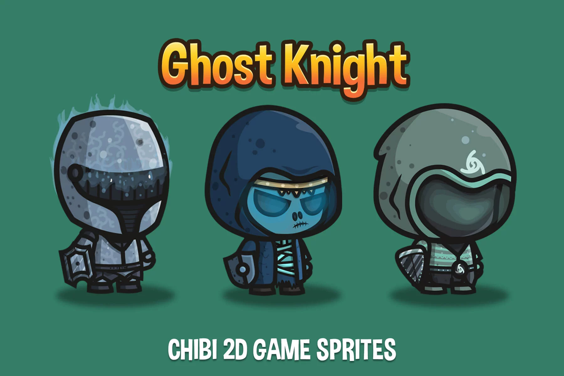 Ghost Knight Chibi Character Sprites