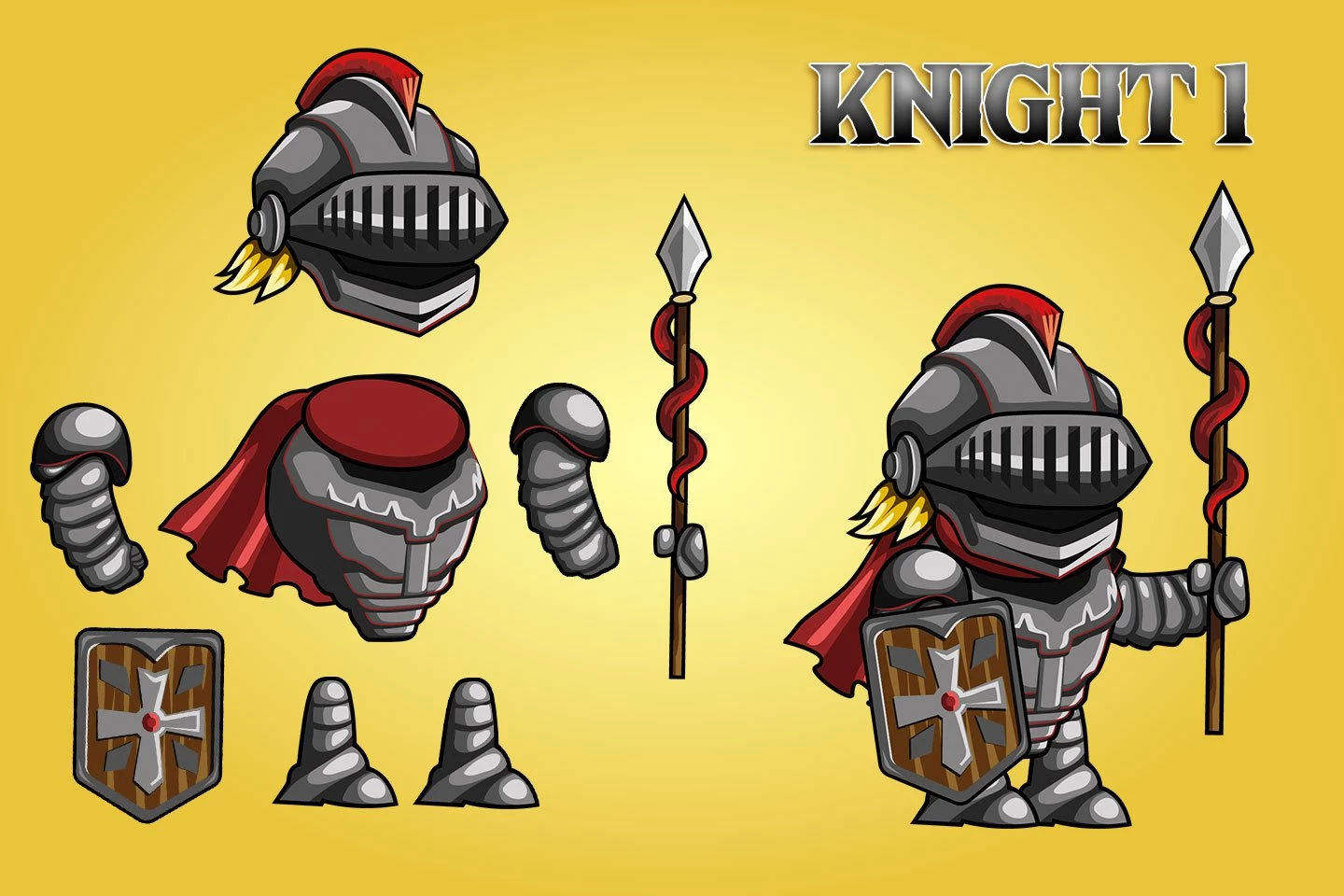 2D Fantasy Knight Character Sprite