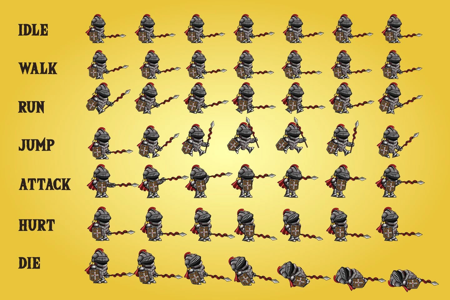 2D Fantasy Knight Character Sprite