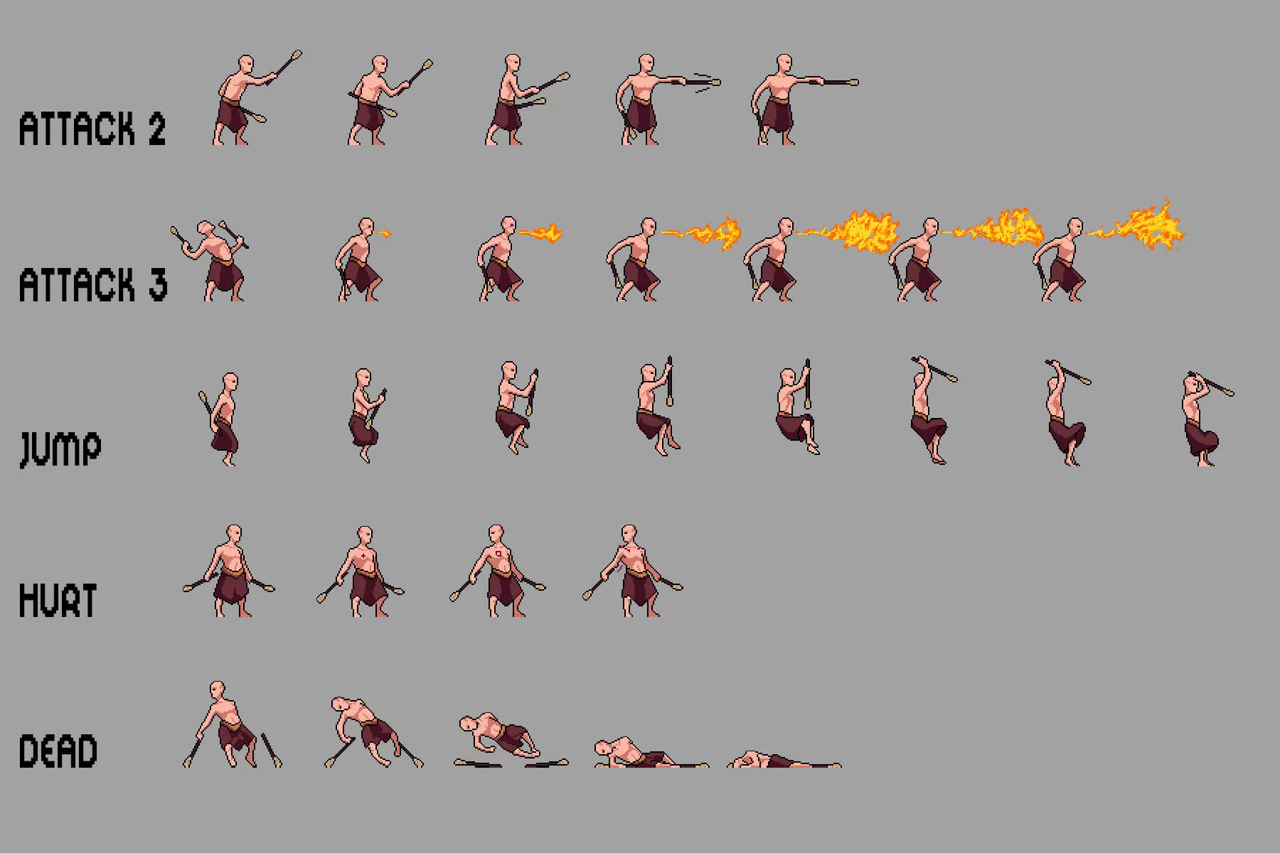 Pyromancer Character Sprite Sheets Pixel Art
