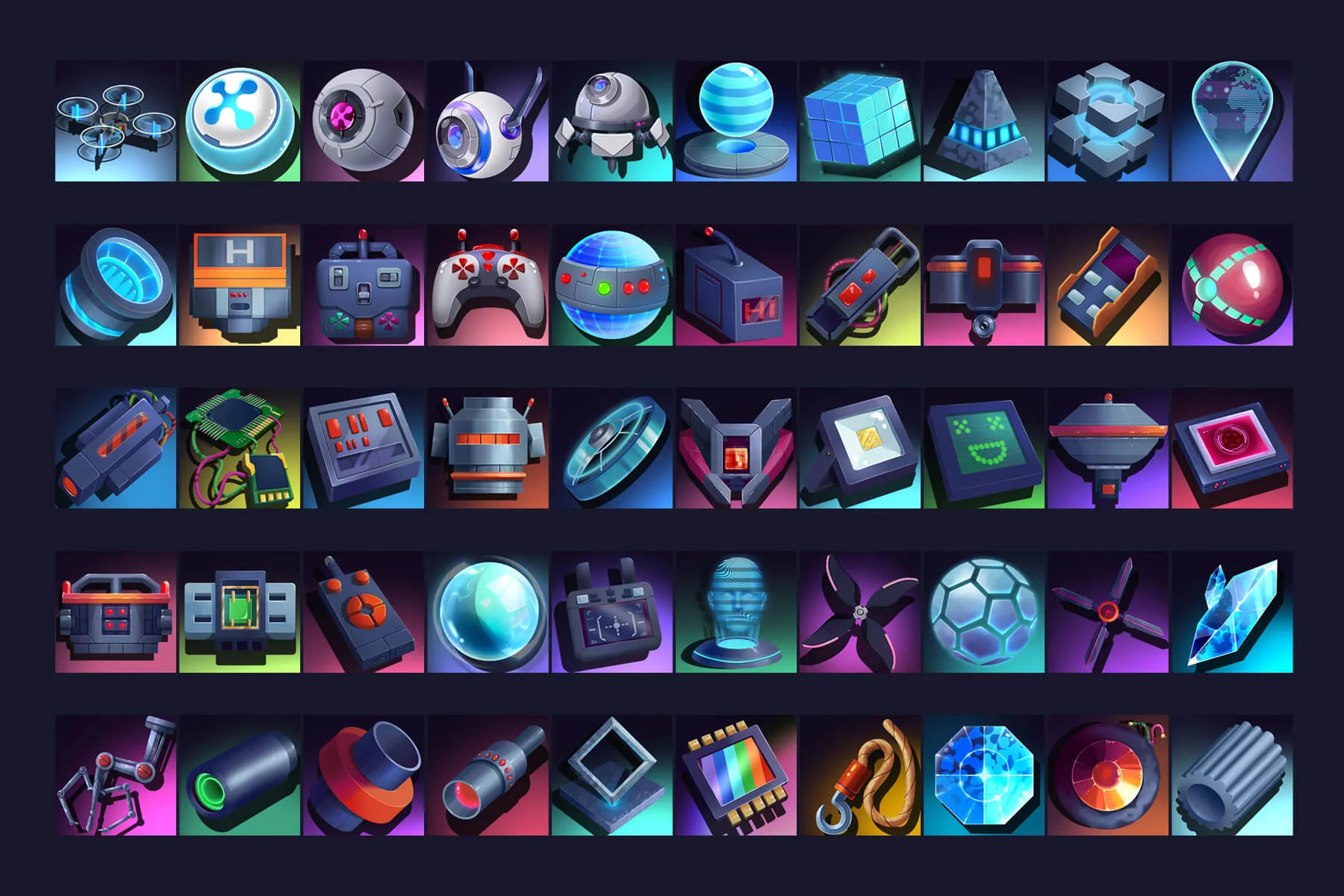 Cyberpunk Drone Game 512×512 Icons