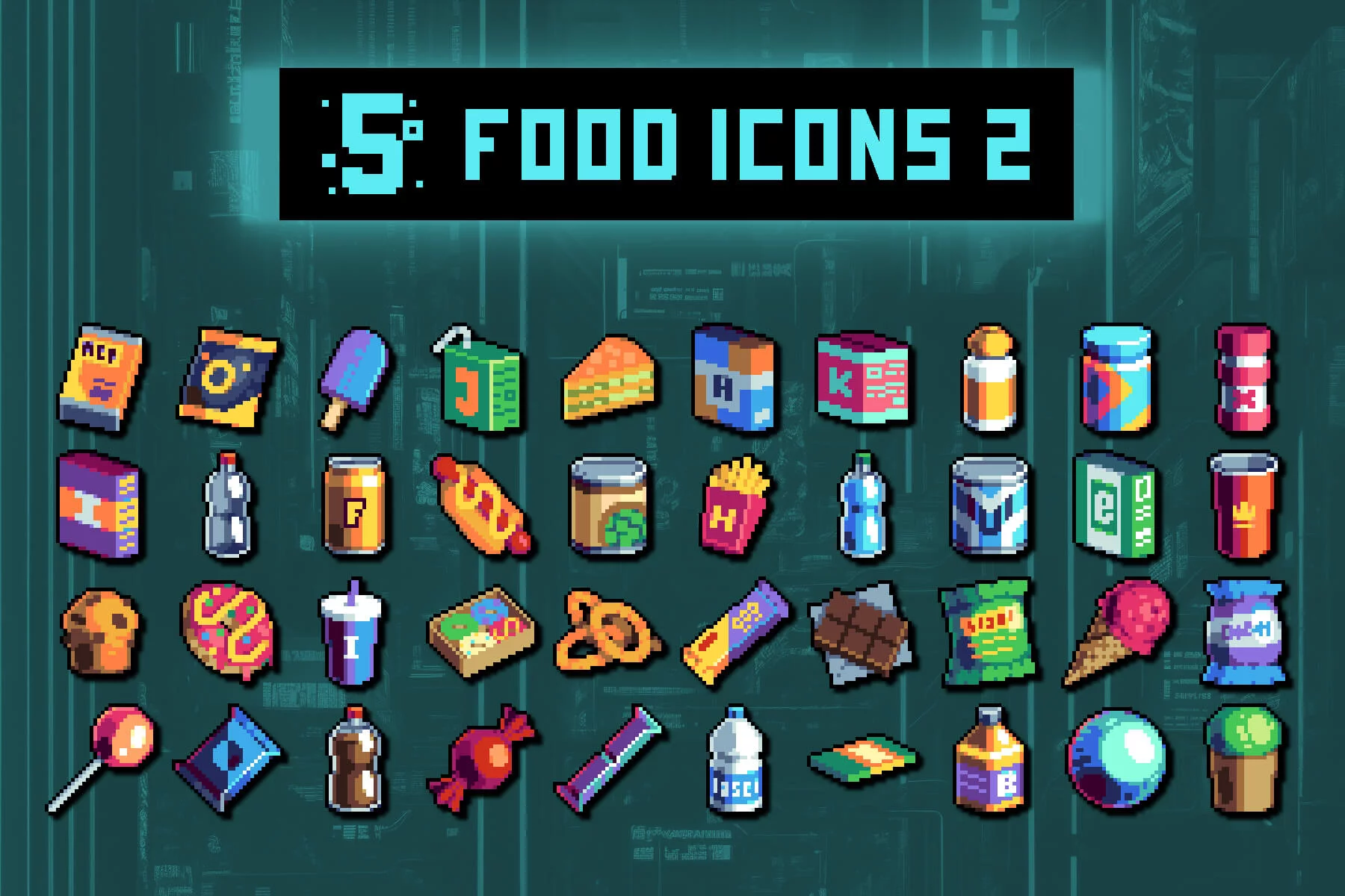 Street Snacks Pixel Art 32×32 Icon Pack