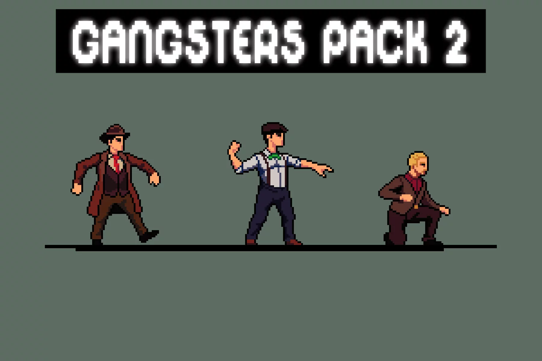 Gangster Pixel Character Sprite Sheets Pack 2