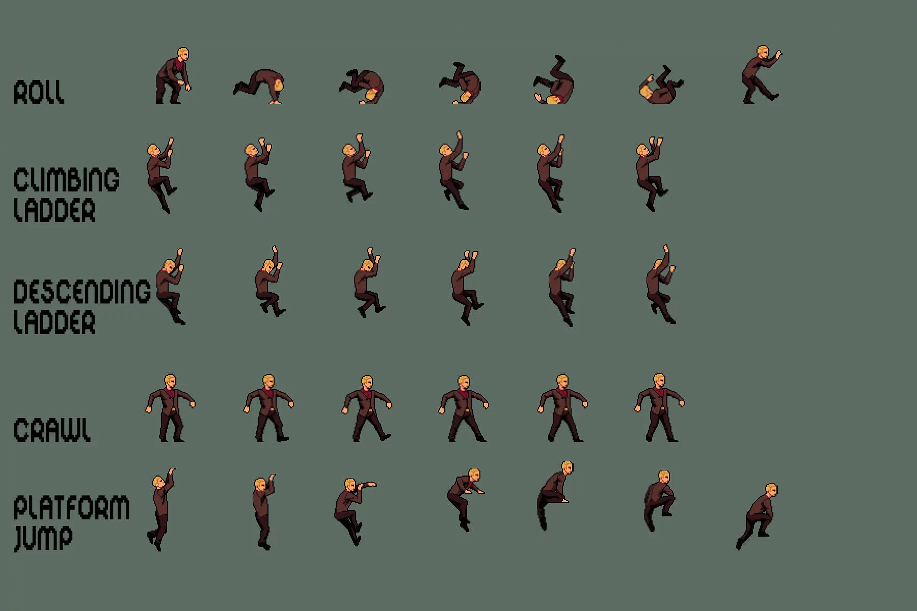 Gangster Pixel Character Sprite Sheets Pack 2