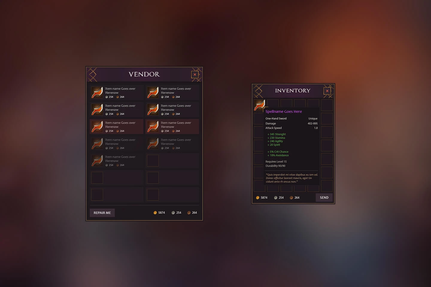 RPG and MMO UI X